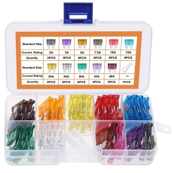 DOLAER 60PCs Car Fuse Kit -Replacement Fuses Assortment Kit for Car/rv/truck/motorcycle(2Amp 3A 5A 7.5A 10A 15A 20A 25A 30A 35A 40A) - Standard Blade