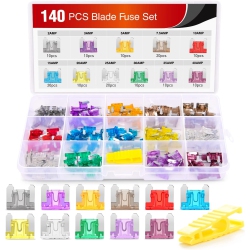 DOLAER - 50014R 140PCs Low Profile Mini Blade Fuse Assortment, 2A 3A 5A 7.5A 10A 15A 20A 25A 30A 35A 40A Mini Blade Fuses for Car Boat Truck Suv