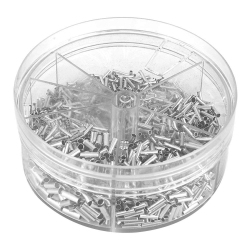 DOLAER 1900 Pieces Bare Non Insulated Butt Connector Cable Wire Crimp Terminals Electrical Splice Diy Assortment Kit With Storage Case