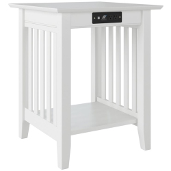 PEMBERLY ROW Charger Printer Stand Made Of Wood In Finish In White