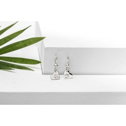 AG STERLING - Sterling Heart Paw Print Drop Earrings In Silver