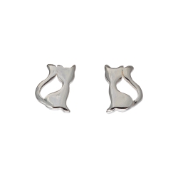 AG STERLING - Sterling Kitten Stud Earrings In Silver