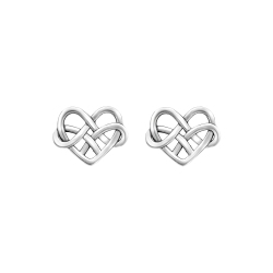 AG STERLING - Sterling Celtic Heart Stud Earrings In Silver