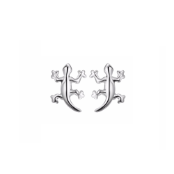 AG STERLING - Sterling Lizard Stud Earrings In Silver