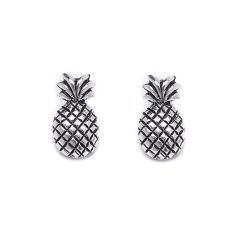 AG STERLING - Sterling Pineapple Stud Earrings In Silver