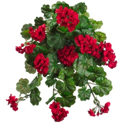 ALLSTATE Geranium Artificial Floral Hanging Bush Spray - 32" - In White