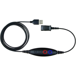 DOLAER USB-A Adapter Cable Compatible \w Plantronics Or Daily Headset Qd (Quick Disconnect) to USB Plug, Speaker Volume & Mic Mute Control Connects