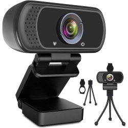 DOLAER Webcam HD 1080P Web Camera, USB PC Computer Webcam \w Microphone, Laptop Desktop Full HD Camera Video Webcam 110 Degree Widescreen, Pro