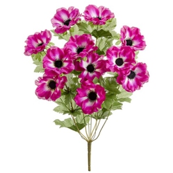 ALLSTATE Anemone Artificial Floral Bush Spray - 19" - In Pink