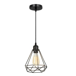 RELICELECTRICAL Diamond Cage Pendant Chandelier - Single In Black