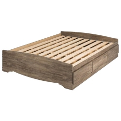 PREPAC CANADA Prepac Salt Spring Queen Platform Storage Bed With 6 Drawers In Drifted In Gray