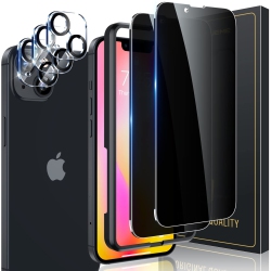 HLD [2+3 Pack] Iphone 14 5G -6.1 Inch Privacy Screen Protector \w 3 PCs Camera Lens Protector, Anti Spy Tempered Glass 9H Hardness Easy Installation