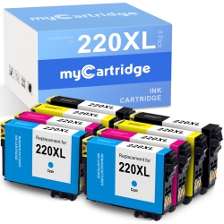 MYCARTRIDGE Epson T220 Ink | Mycartrkdge Remanufatured High Capacity & Standard Color -Cartridge 8- Pack (T220Xl-Bcs) In Black
