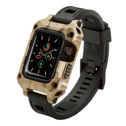 ROWE TACTICAL - Rowe Shield Apple Watch Case for Series 4/5/6/se, Size 44MM \w Isofrane Band - Cnc Machined 6061 Aluminum, Pvd Flat Dark Earth (Fde)