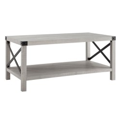 BOWERY HILL Modern Farmhouse Coffee Table In Stone Finish In Gray
