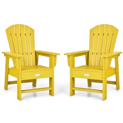 GYMAX Set Of 2 Kids Patio Adirondack Chair Armchair Weather Resistance Outdoor Chair