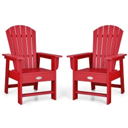 GYMAX Set Of 2 Kids Patio Adirondack Chair Armchair Weather Resistance Outdoor Chair