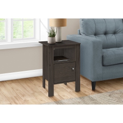 MONARCH SPECIALTIES I 2145 Accent Table - Oak Night Stand With Storage In Brown