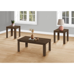 MONARCH SPECIALTIES I 7862P Table Set - 3PCs Set / Dark Walnut