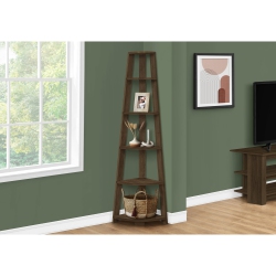 MONARCH SPECIALTIES I 2464 Bookcase - 72""h / Dark Walnut Corner Accent Etagere