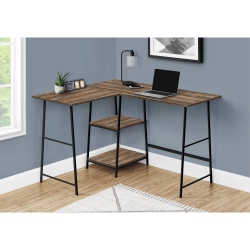 MONARCH SPECIALTIES I 7593 Computer Desk - 48"l/ Reclaimed/ Black Metal Corner In Brown
