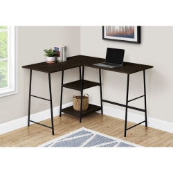 MONARCH SPECIALTIES I 7590 Computer Desk - 48"l / Espresso Top / Metal Corner In Black