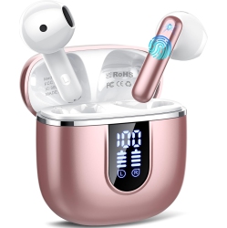 ULTREND 2025 New Bluetooth Rose 5.4 Wireless Earbuds – Mini Hifi Stereo, 4 Enc Noise Cancelling Mics, 40H Battery, USB-C, Ip7 Waterproof – Ideal