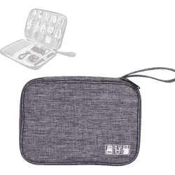 DOLAER Small Electronic Accessories Organizer, Universal Compact Travel Digital Accessories Storage Bag for Portable Charger, Cables, Earphone, Cord