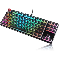 DOLAER Glorious Aura Keycaps for Mechanical Keyboards - Pbt, Pudding, Double Shot, Black, Standard Layout 104 Key, Tkl, Compact Compatible