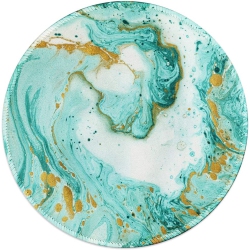 DOLAER Mouse Pad, Art Design Marble Round Mousepad for Laptop, Computer & PC, Durable Stitched Edges, Non-Slip Rubber Base, Enhanced Thickness