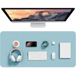 DOLAER Desk Pad, 35.5' X 17' Pu Leather Desk Mat, M Extended Mouse Pad, Waterproof Desk Blotter Protector, Ultra Thin Large Laptop Keyboard Mat