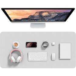 DOLAER Desk Pad, 35.5' X 17' Pu Leather Desk Mat, M Extended Mouse Pad, Waterproof Desk Blotter Protector, Ultra Thin Large Laptop Keyboard Mat