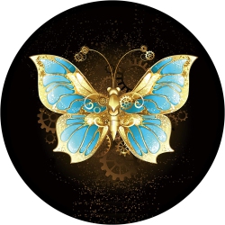 DOLAER Mouse Pad Non-Slip Rubber Base Mousepad With Stitched Edge Gaming Round Mouse Pads 7.87 X 7.87 Inch (Butterfly)