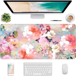 DOLAER Extended Gaming Mouse Pad, Xxl Large Desk Pad 30 X 14 Inch, Big Computer Keyboard Mousepad, Waterproof Mouse Mat \w Stitched Edges And