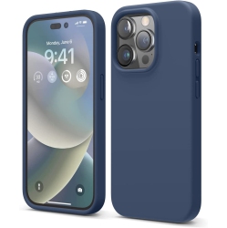 ELAGO Compatible \w Iphone 14 Pro Case, Liquid Silicone Case, Full Body Protective Cover, Shockproof, Slim Phone Case, Anti-Scratch Soft Microfiber