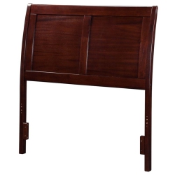 LEO & LACEY Twin Sleigh Headboard In Walnut