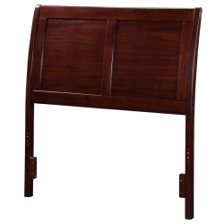 AFI Portland Twin Solid Wood Sleigh Headboard With Device Charger In Walnut