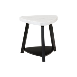 PICKET HOUSE Furnishings Lena Marble Top End Table In White
