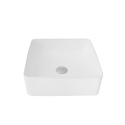 STYLISH Porcelain Rectangular 14-1/2-Inches Vessel Ceramic Bathroom Sink P-226H In White