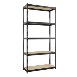 PEMBERLY ROW Riveted Metal Shelving 5-Shelf Unit 12D X 30W X 60H In In Black