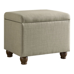 HOMEPOP Transitional Fabric Medium Storage Ottoman In Finish In Tan