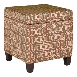 HOMEPOP Transitional Fabric Storage Cube Ottoman In Finish In Orange