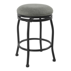HOMEPOP 24" Traditional Metal And Fabric Swivel Counter Stool In In Charcoal