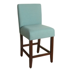 HOMEPOP 39.5" Traditional Wood And Fabric Counter Height Barstool In Aqua In Blue