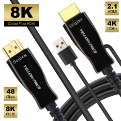 YELLOW-PRICE 8K120Hz Fiber Optic HDMI Cable-48GBps Dynamic HDr4:4:4 3D Earc-15 25 30 50 66Ft