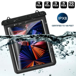 YELLOW-PRICE Universal Ipx8 Certified Waterproof Tablet Case W/lanyard for Tablets Up to 11In