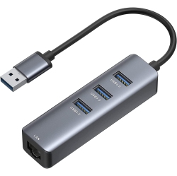 DOLAER USB 3.0 to Ethernet Adapter, 3 Ports USB 3.0 Hub \w 1000M Rj45 Ethernet Multiport Splitter Compatible \w Macbook, Surface Pro 4/5/6