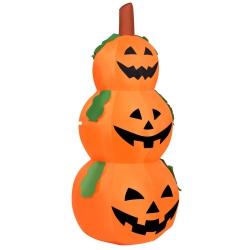 TOPBUY Halloween Decoration Inflatable 3-Pumpkin Stack 5 Ft Halloween Pumpkin Lantern W/ Internal Led Bulbs