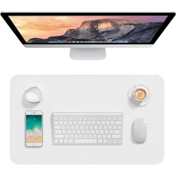DOLAER Desk Pad, 23.6' X 13.8' Pu Leather Desk Mat, M Extended Mouse Pad, Waterproof Desk Blotter Protector, Ultra Thin Small Laptop Keyboard Mat