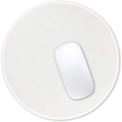 DOLAER Mouse Pad, Premium-Textured Small Round Mousepad 8.7 X 8.7 Inch White, Stitched Edge Anti-Slip Waterproof Rubber Mouse Mat, Pretty Cute Mouse